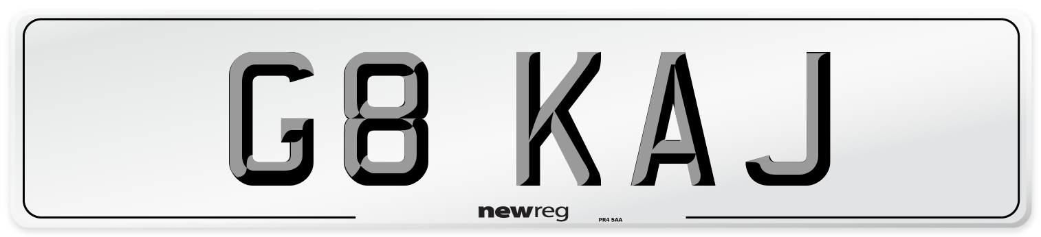 G8 KAJ Number Plate from New Reg